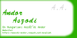 andor aszodi business card